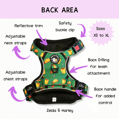 Zelda & Harley Harness Taco Chewsday - Adventure Harness